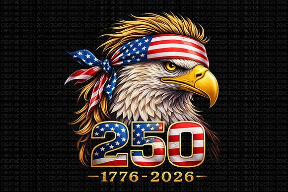 250 Years USA Eagle PNG Design