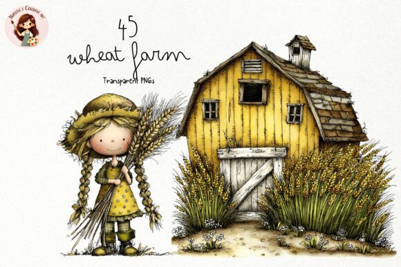 Bringing the Harvest Home: A Creative Guide to Whimsical Wheat Farm PNG Clipart