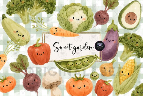 Cute Garden Clipart Watercolor Guide