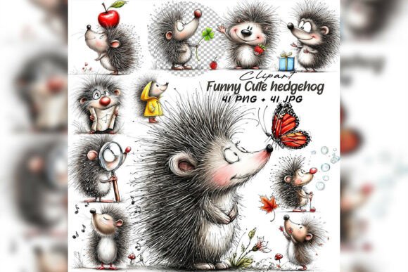 Embrace the Cozy Aesthetic with Whimsical Hedgehog Clipart