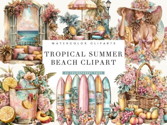 Enhancing Digital and Print Projects with Tropical Summer Beach Clipart