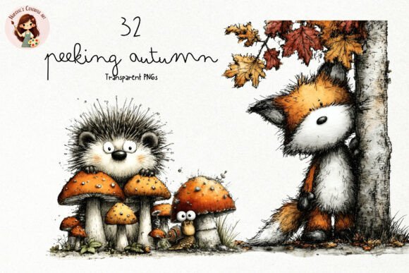 Evaluating Cute Peeking Autumn PNG Clipart for Seasonal Design Projects