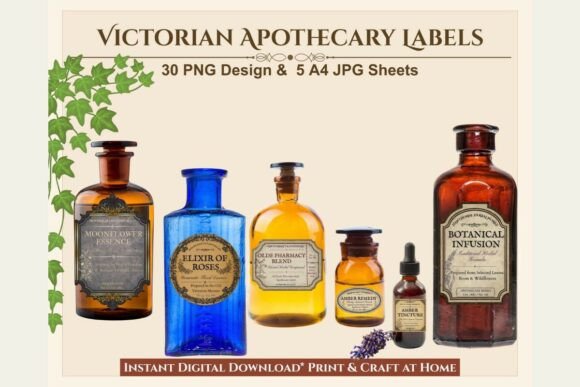 Evaluating the Victorian Apothecary Labels PNG Bundle for Creative Projects