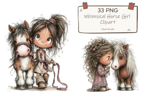 Evaluating Whimsical Horse Girl Clipart for Creative Projects