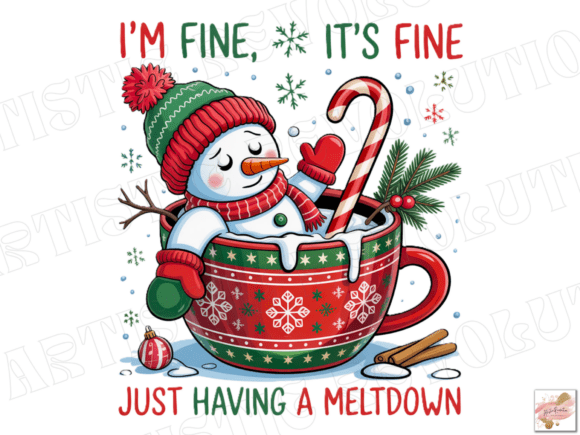 Funny Cute Snowman PNG for Christmas Designs