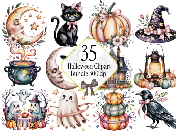 Halloween Clipart Bundle Cute Spooky H: Elevating Your Creative Projects with High-Quality Digital Assets