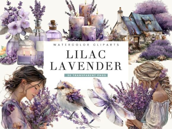 Integrating Watercolor Lilac Lavender Clipart into Your Creative Workflow