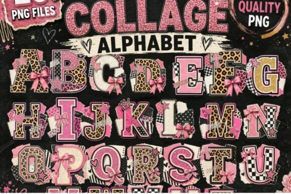 Mixed Media Collage Alphabet PNG: A Creative Toolkit for Bold, Trendy Designs