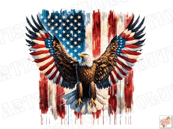 Strategic Visual Branding with Brushstroke American Flag USA Eagle PNG Assets