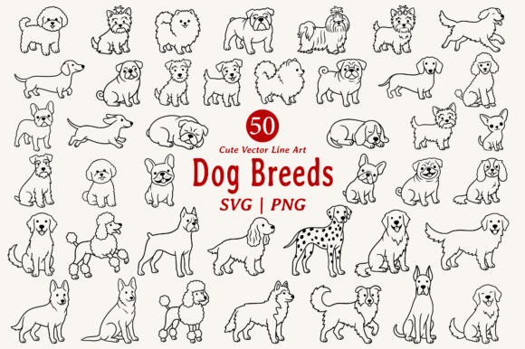 Unlocking Creative Potential with the Cute Dog Line Art Illustration Bundle