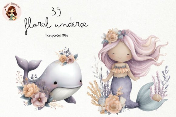 Unlocking Creative Potential with the Floral Undersea PNG Clipart Set