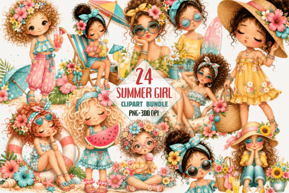 Unlocking Creative Potential with the Ultimate Summer Girl Clipart PNG Bundle for Beach and Tropical Designs