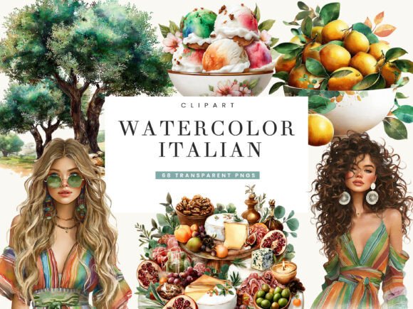 Watercolor Italian Clipart Bundle: A Guide to Authentic Mediterranean Design